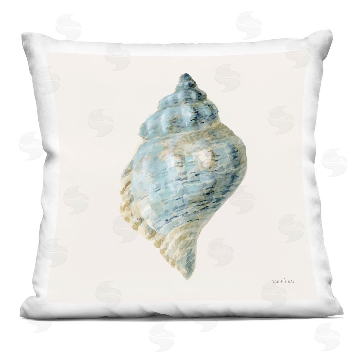 Danhui Nai Coastal Bliss Conch Shell Plush Polyester Art Print Pillow