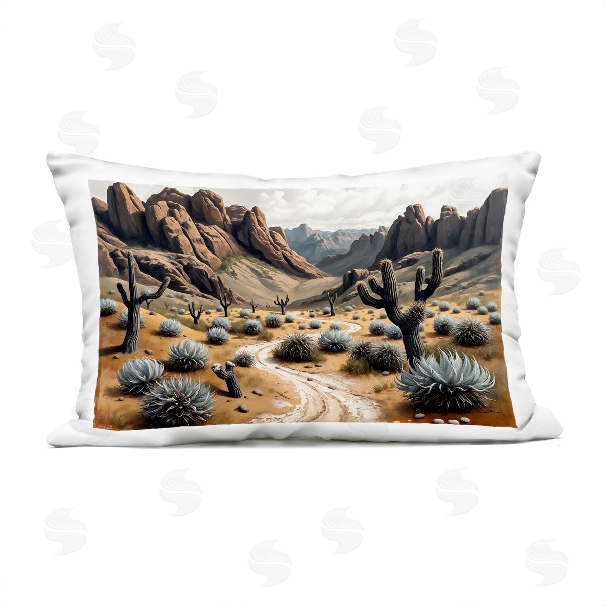 Tabz Jones Cactus Canyons Pathway Plush Polyester Art Print Pillow