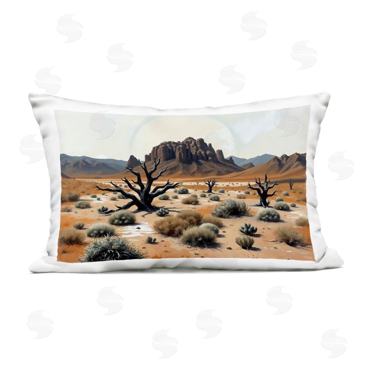 Tabz Jones Cottonwood Desert Mesas Plush Polyester Art Print Pillow