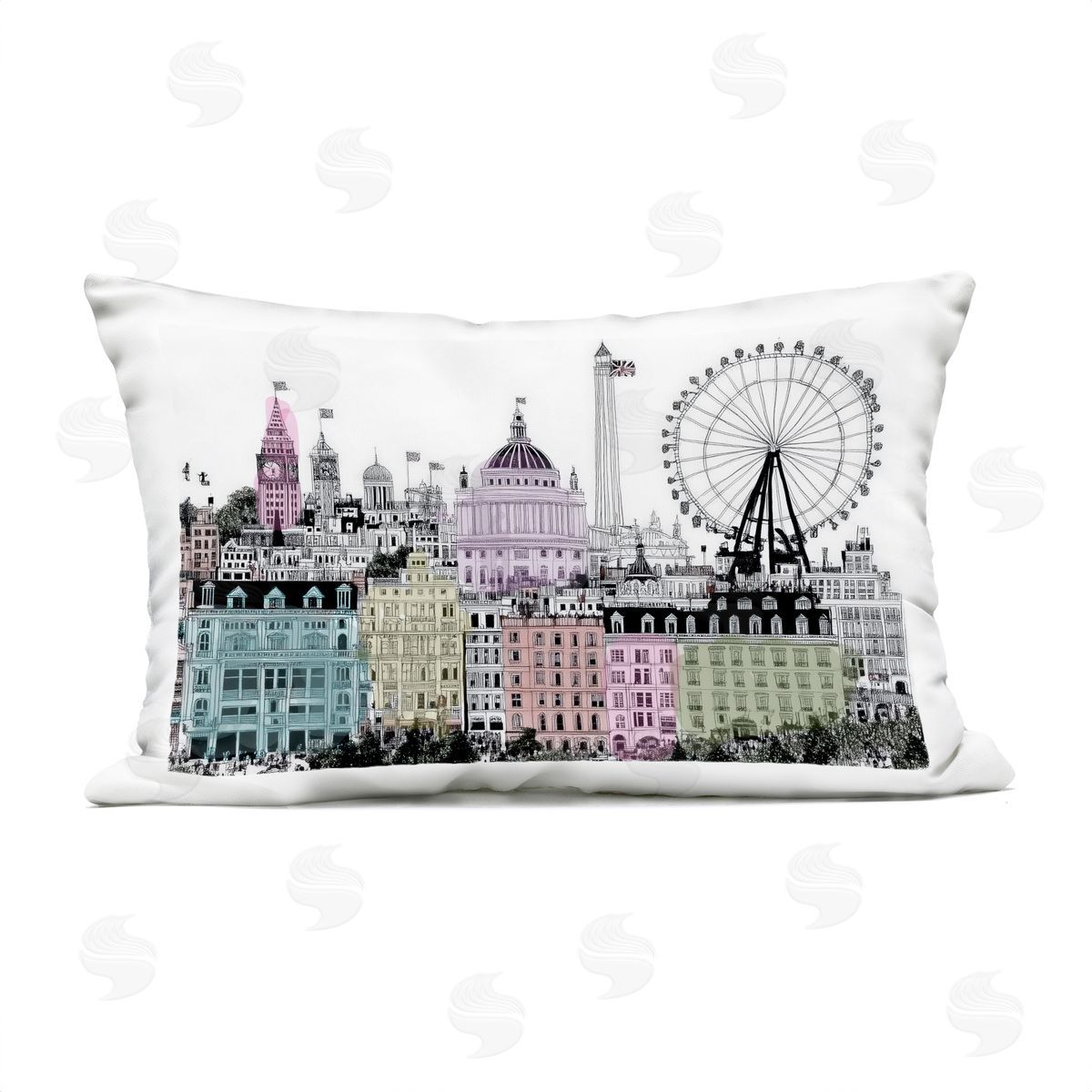Annabelle Hall London Cities of the World Plush Polyester Art Print Pillow