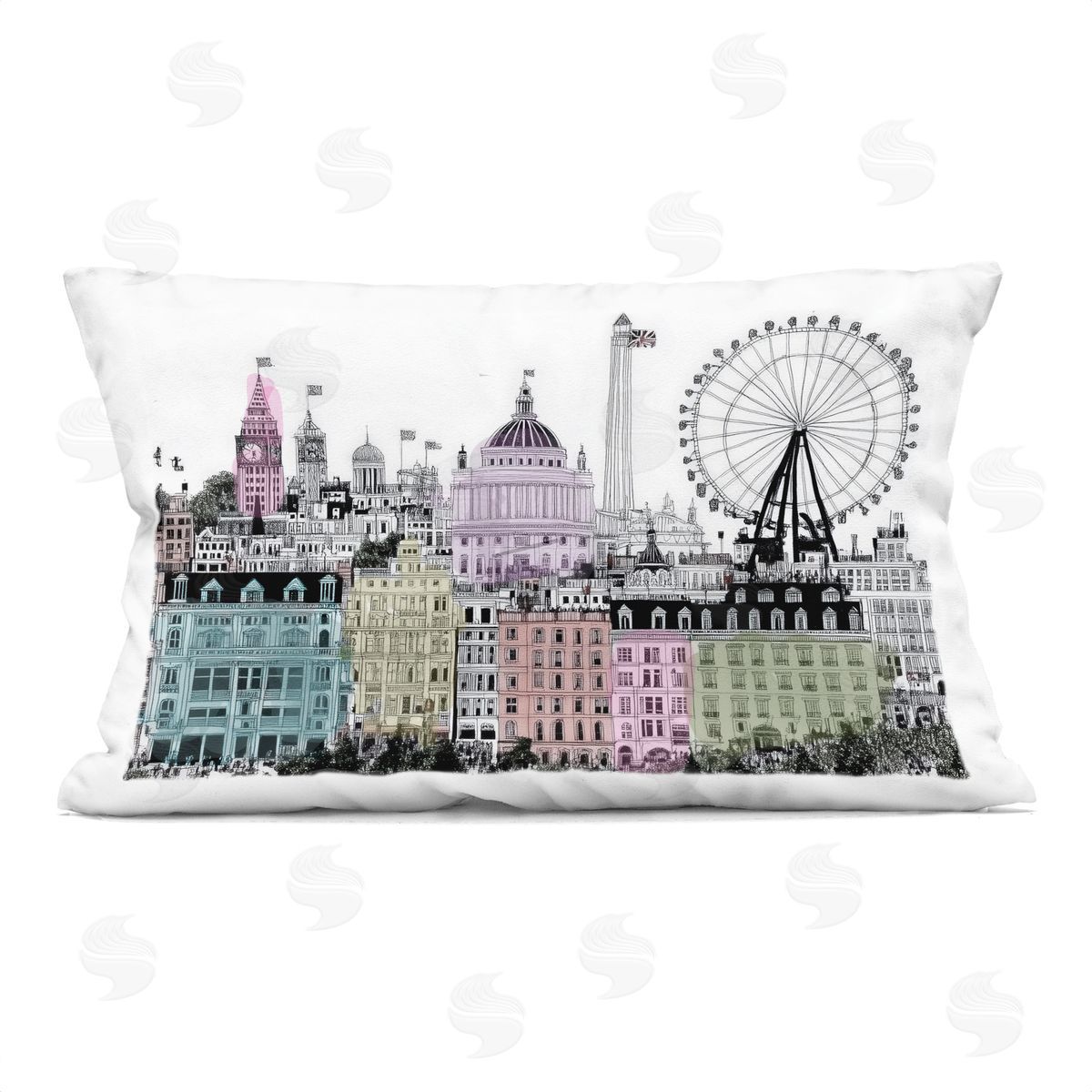 Annabelle Hall London Cities of the World Plush Polyester Art Print Pillow