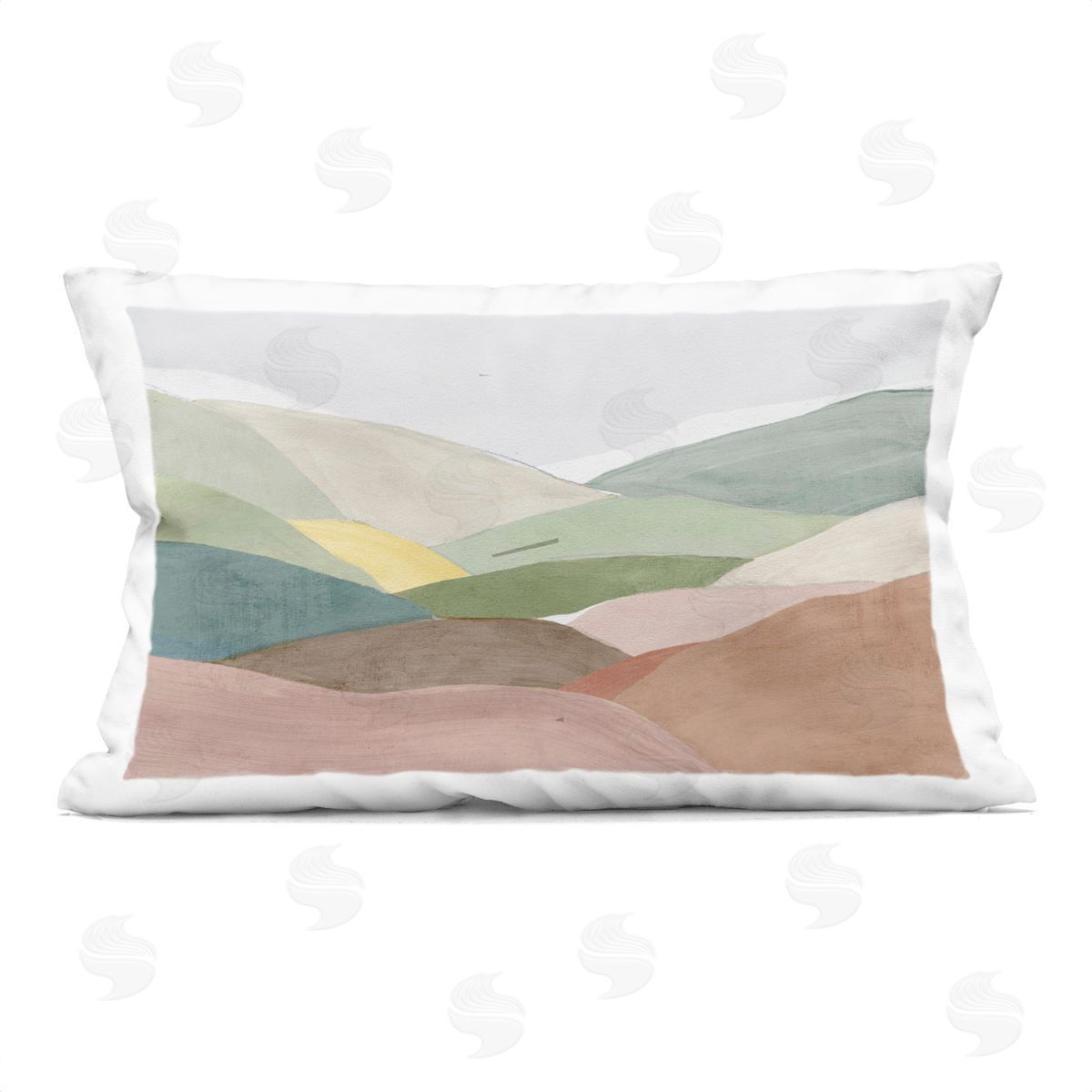 Ian C. Soft Rolling Hills Plush Polyester Art Print Pillow