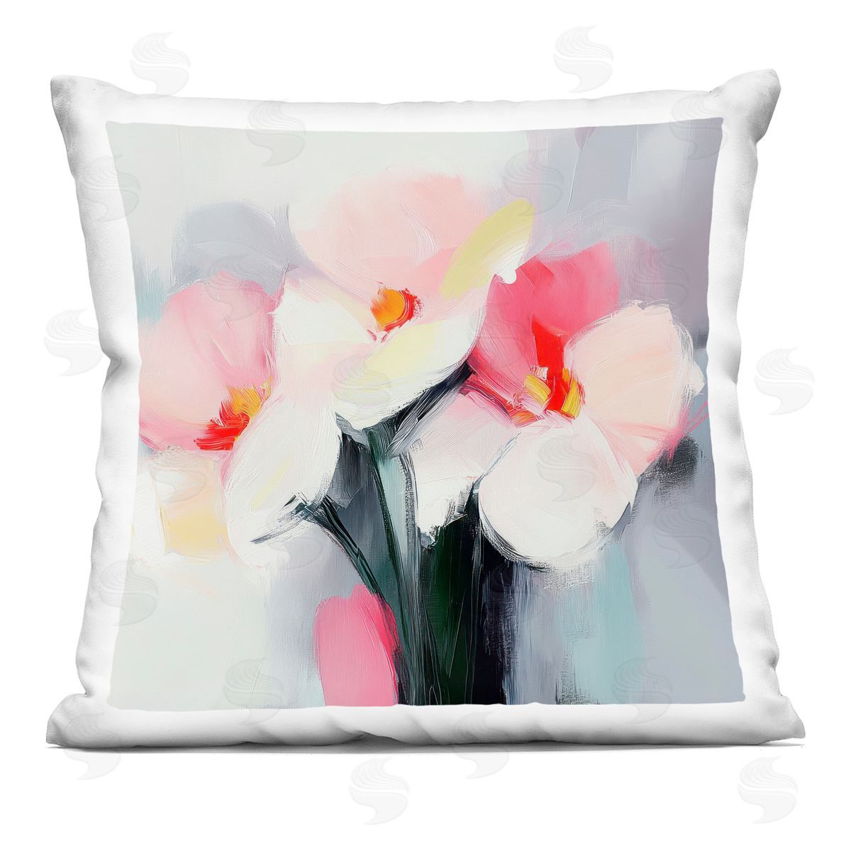 Mona Grace Flare Of Emotion Flowers Plush Polyester Art Print Pillow