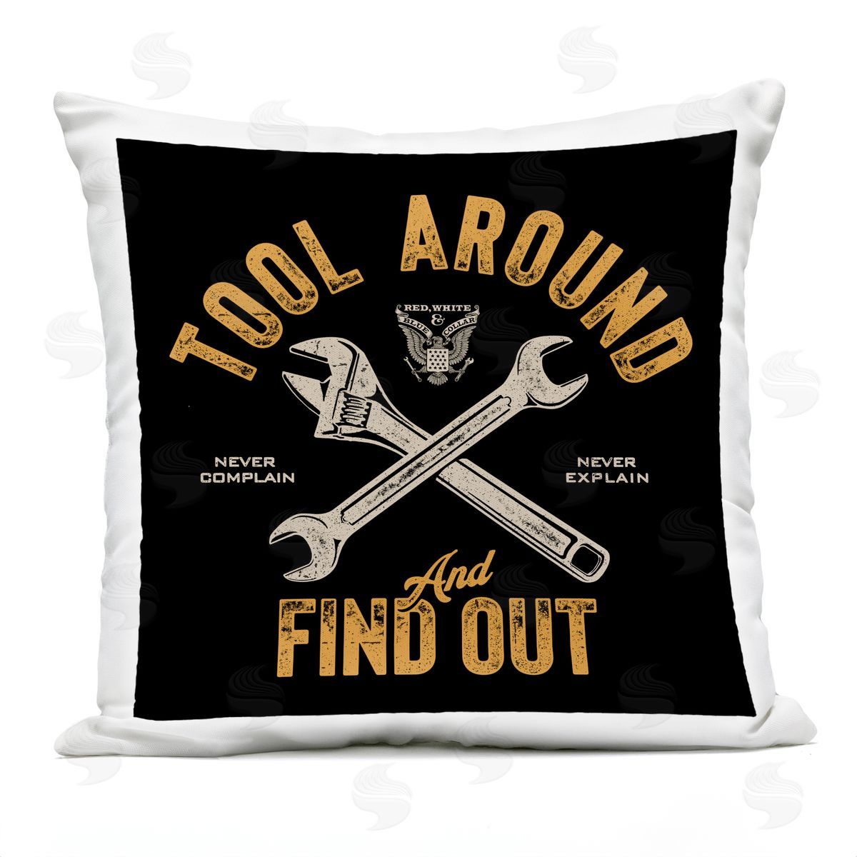 Jedco Brands, Inc. Tool Around & Find Out Plush Polyester Art Print Pillow