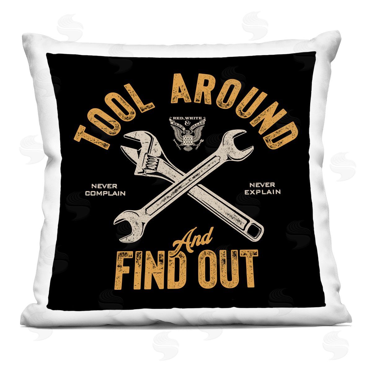 Jedco Brands, Inc. Tool Around & Find Out Plush Polyester Art Print Pillow