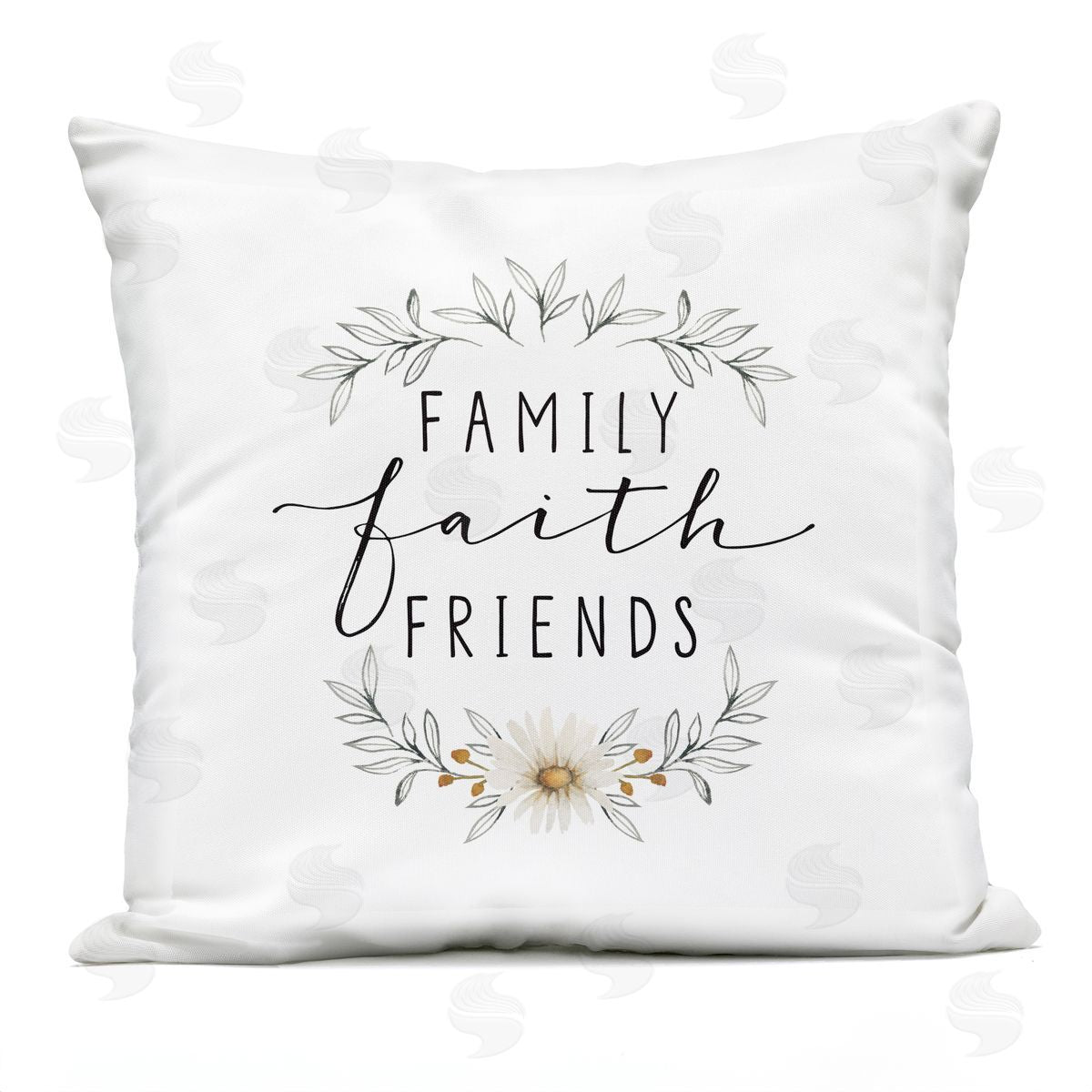 Blue Chair Blessing Family Faith & Friends Garland Plush Polyester Art Print Pillow