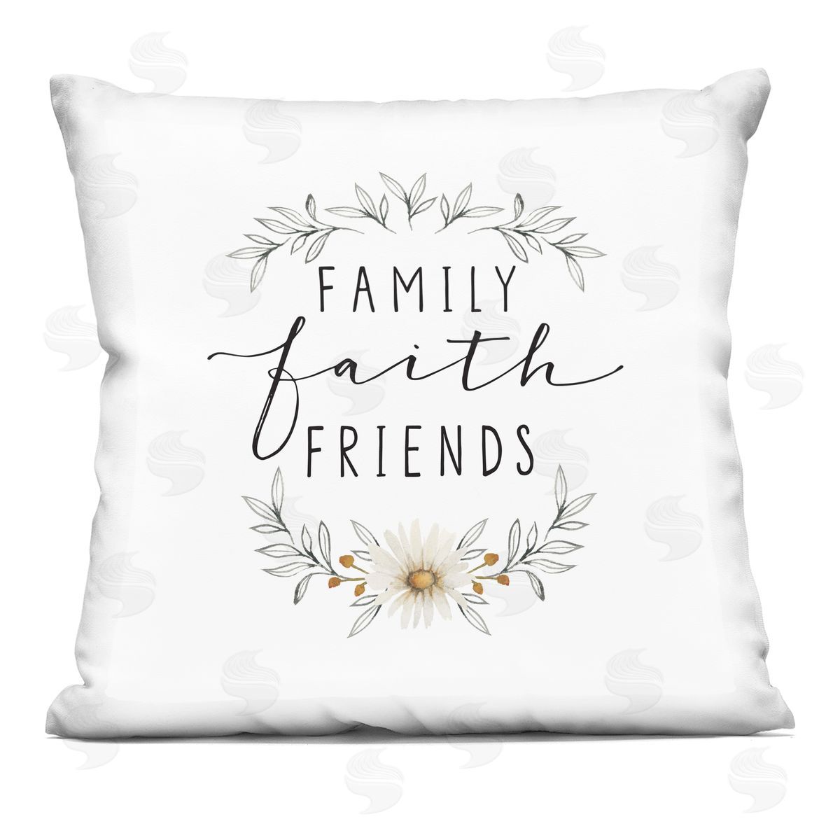 Blue Chair Blessing Family Faith & Friends Garland Plush Polyester Art Print Pillow