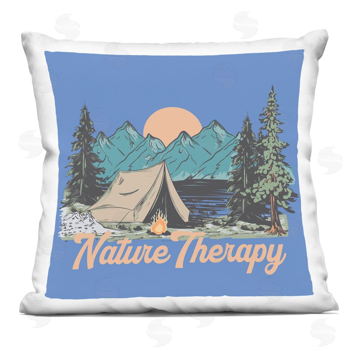 Jedco Brands, Inc. Vintage Nature Therapy Camp Plush Polyester Art Print Pillow