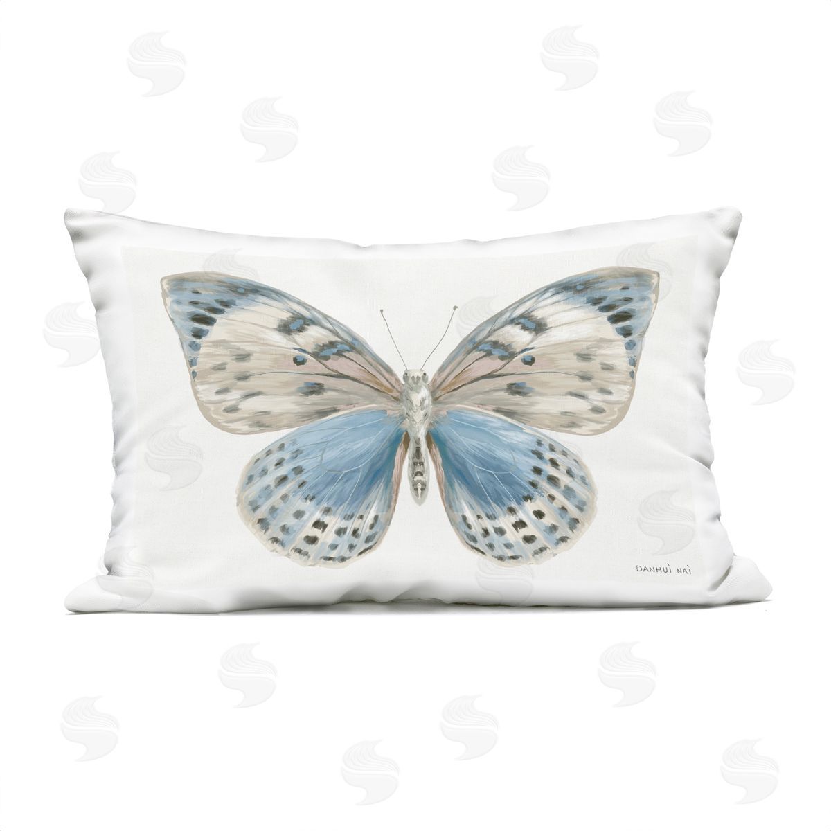 Danhui Nai Blue & White Butterfly Outdoor Printed Pillow