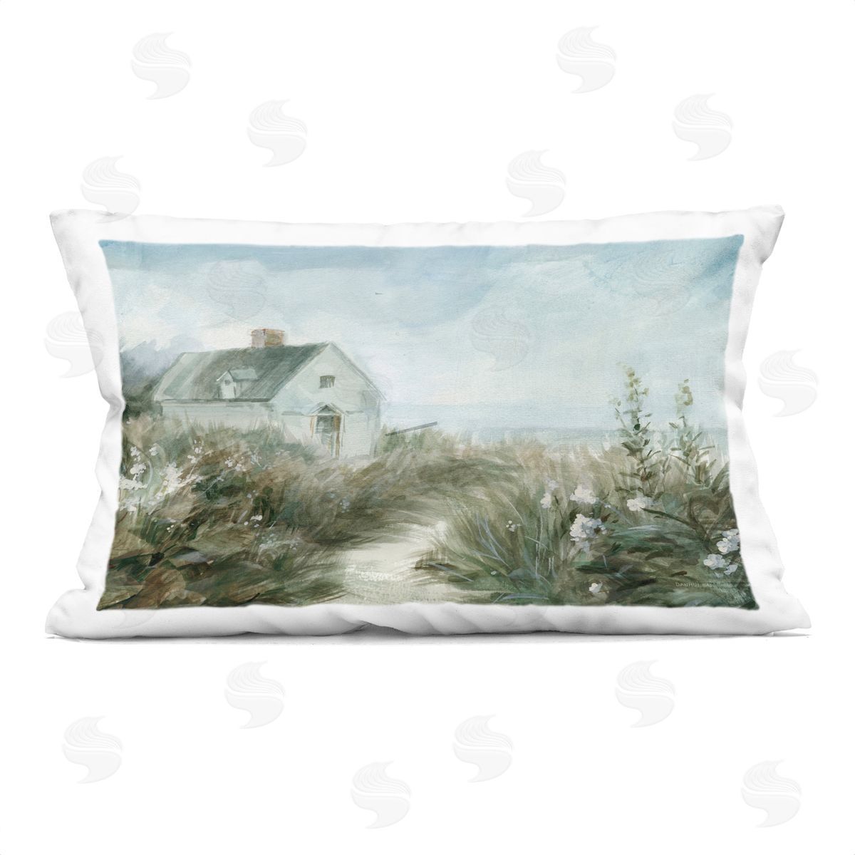 Danhui Nai Windswept Cottage by Sea Indoor Printed Pillow