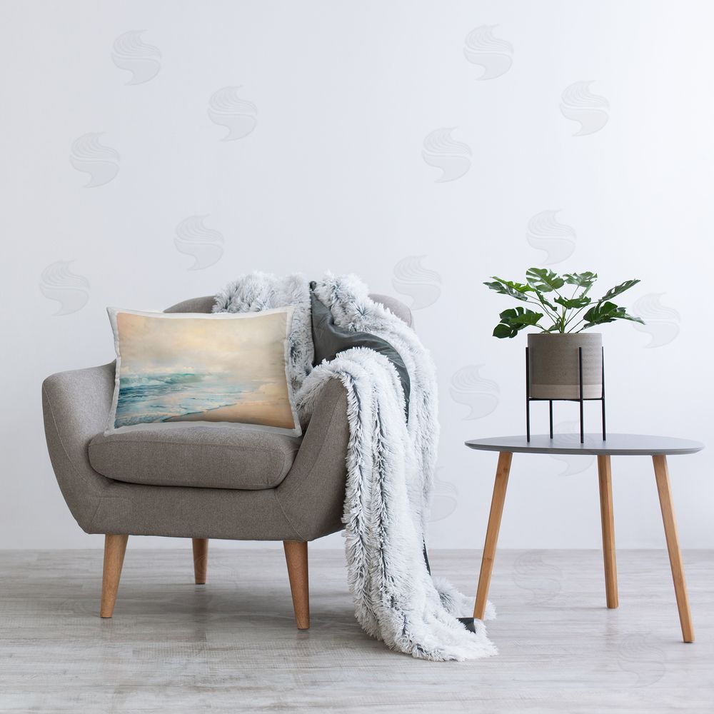 Creative Studio Pale Beach Fading Neutrals Indoor Rectangular Pillow on Chair