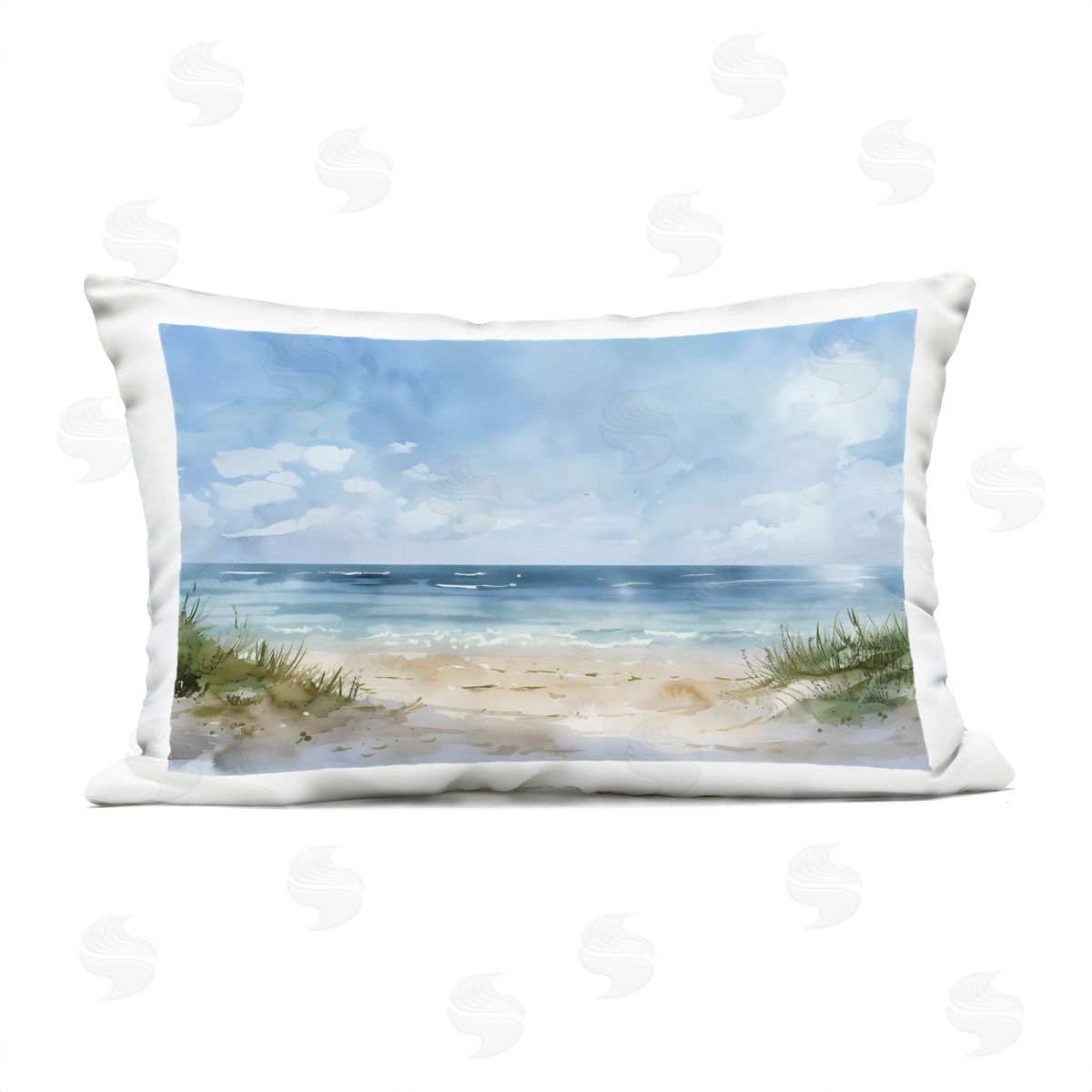 Creative Studio Serene Summer Beachscape Outdoor Printed Pillow