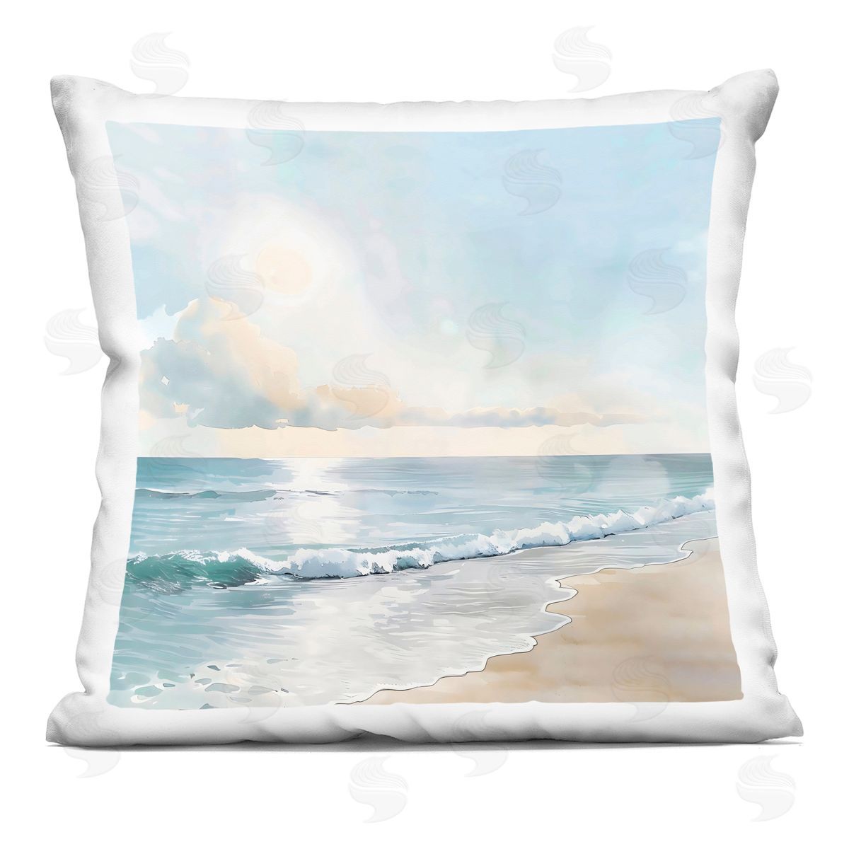 Creative Studio Blue Seascape Overhead Cloud Indoor Printed Pillow Art