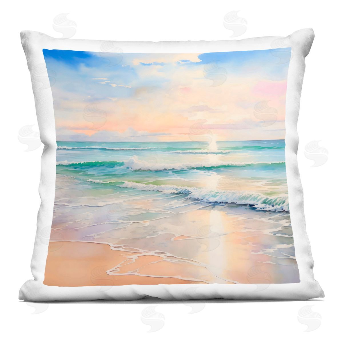 Creative Studio Crashing On Shore at Sunrise Indoor Printed Pillow Art
