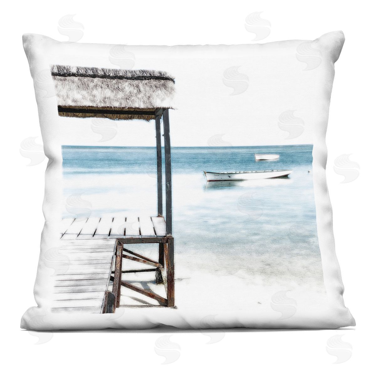 Noah Bay Calm Waters Beach Coast Indoor Printed Pillow