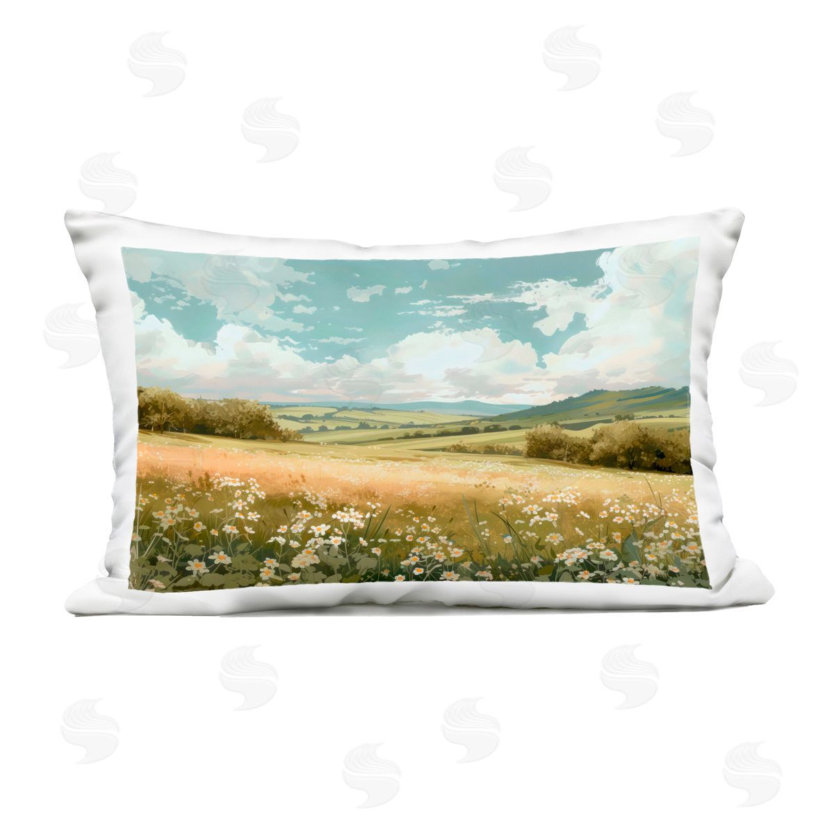 Creative Studio Scenic Daisy Valley Outdoor Printed Pillow