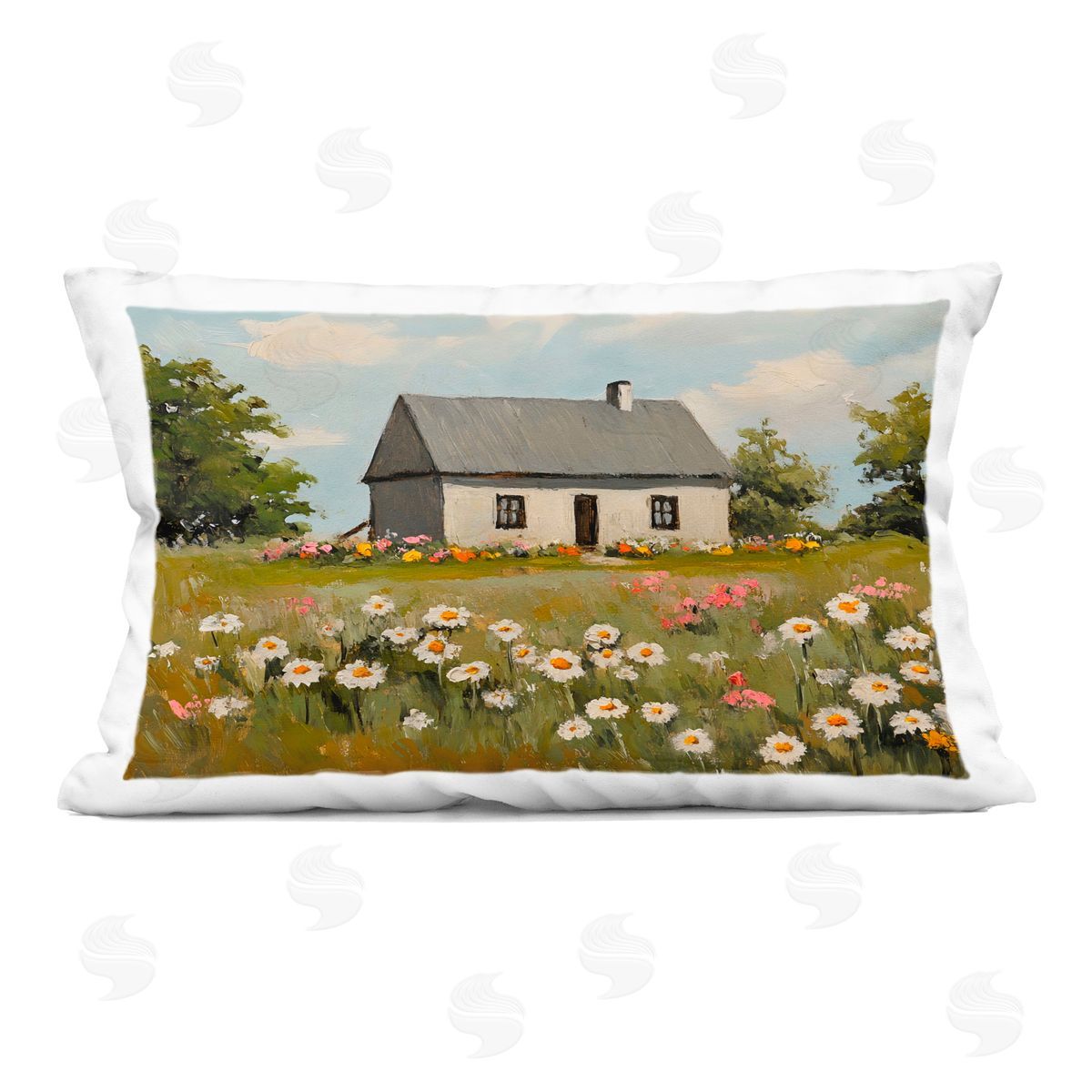 Franklyn Gregory Cottagecore Daisy Field Indoor Printed Throw Pillow