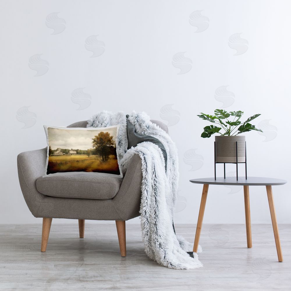 Creative Studio Old Country Rural Blur Indoor Rectangular Pillow on Chair