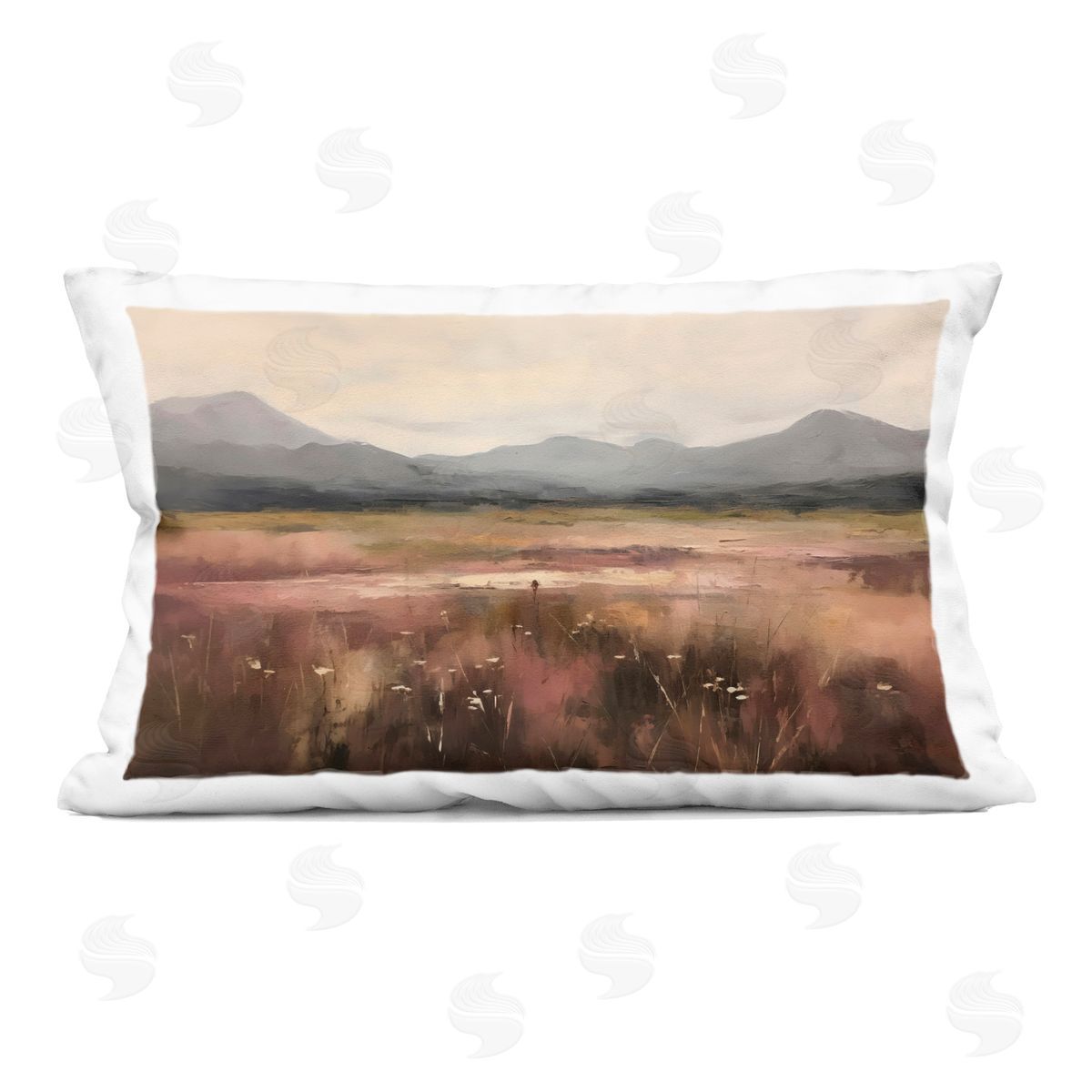 Creative Studio Flower Field Mountain Indoor Printed Pillow Art