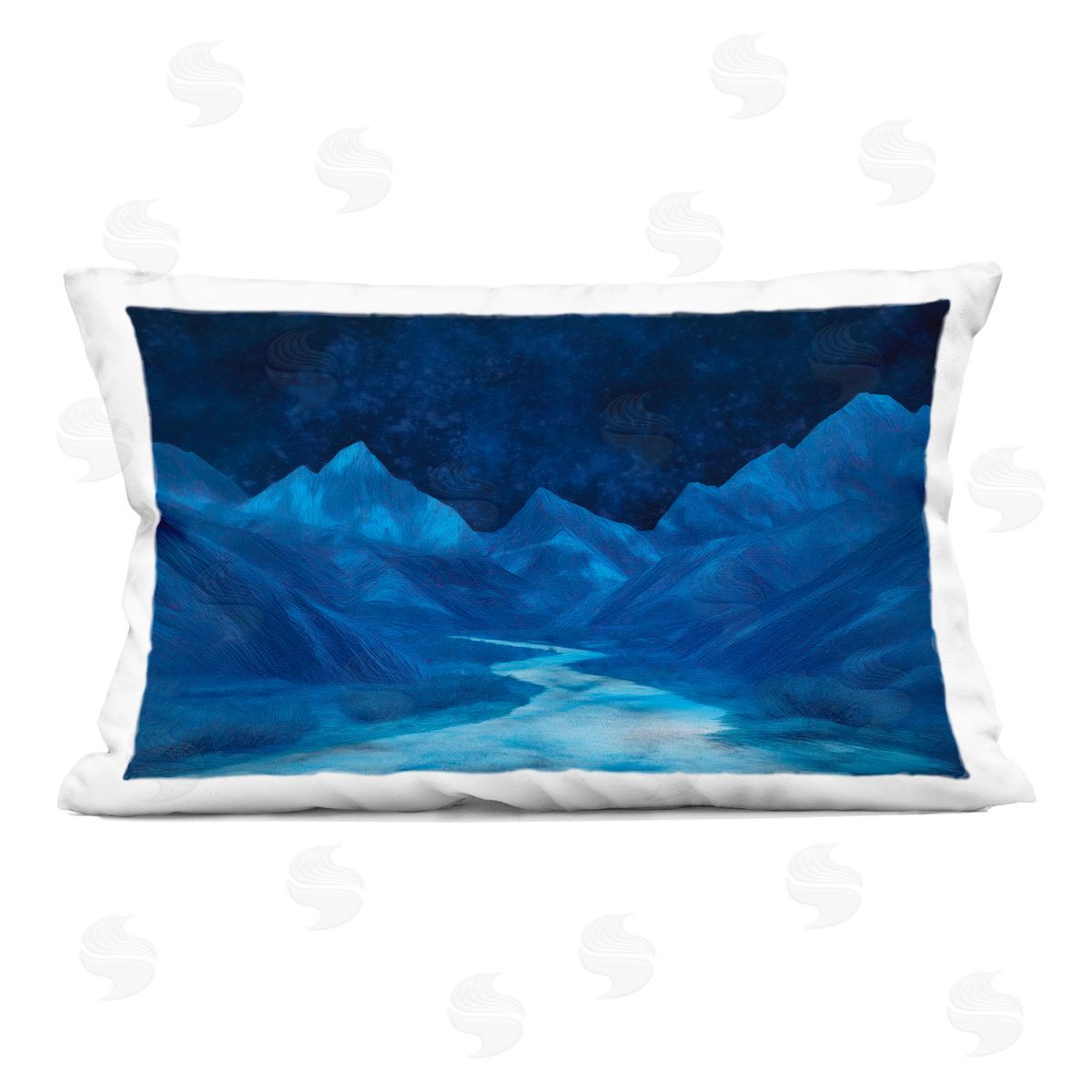 Gina Kelly Blue Mountains Night Sky Indoor Printed Throw Pillow