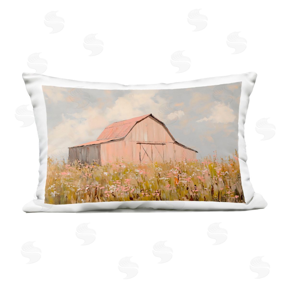 Franklyn Gregory Blush Pink Barn Outdoor Printed Throw Pillow