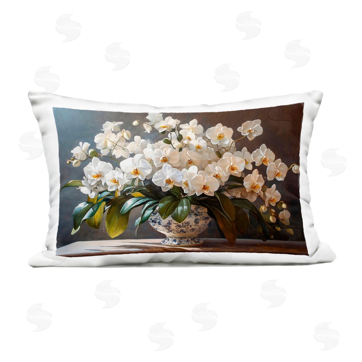 Franklyn Gregory Elegant Orchid Arrangement Outdoor Printed Throw Pillow