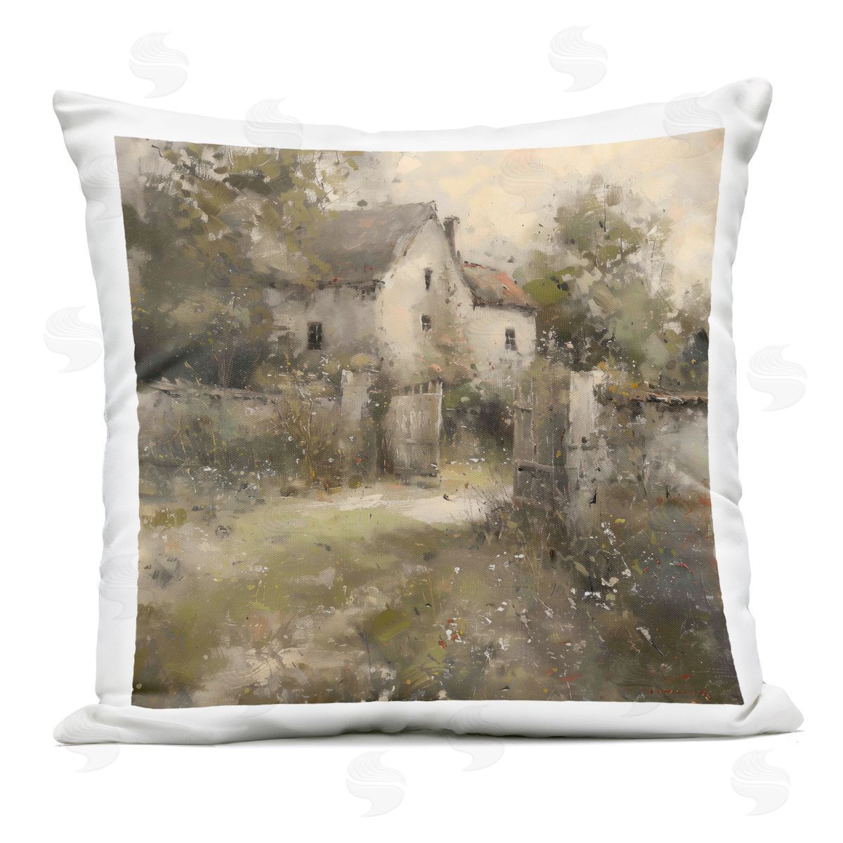 Creative Studio Overgrown Hazy Cottage Outdoor Printed Pillow