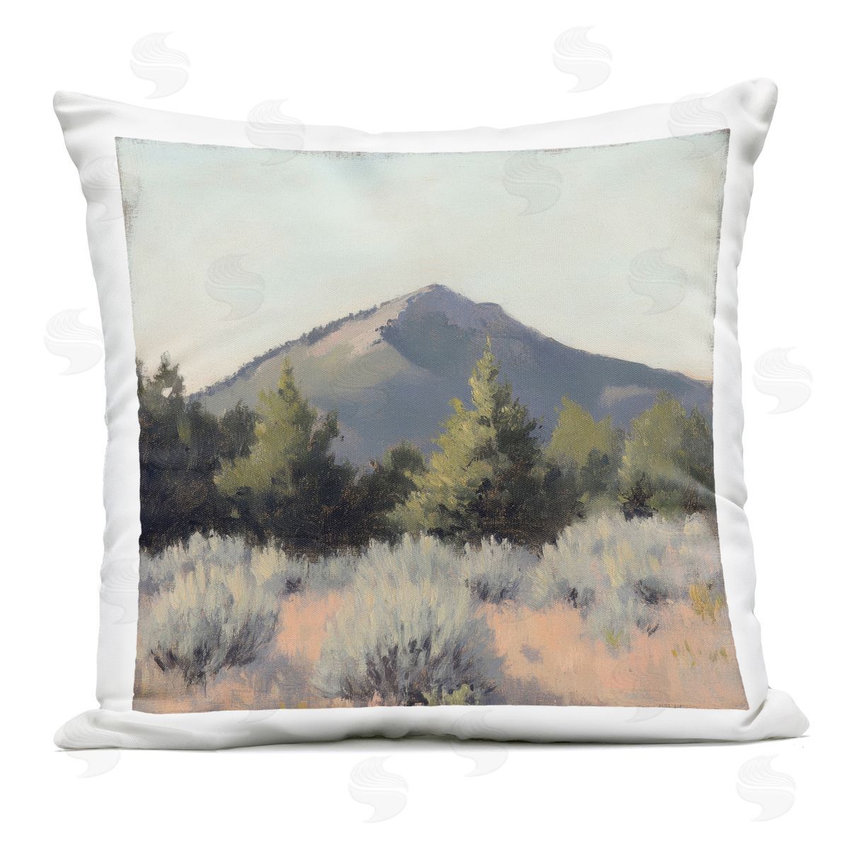 Petal Prints Design Tucson Mountain Landscape Outdoor Printed Throw Pillow