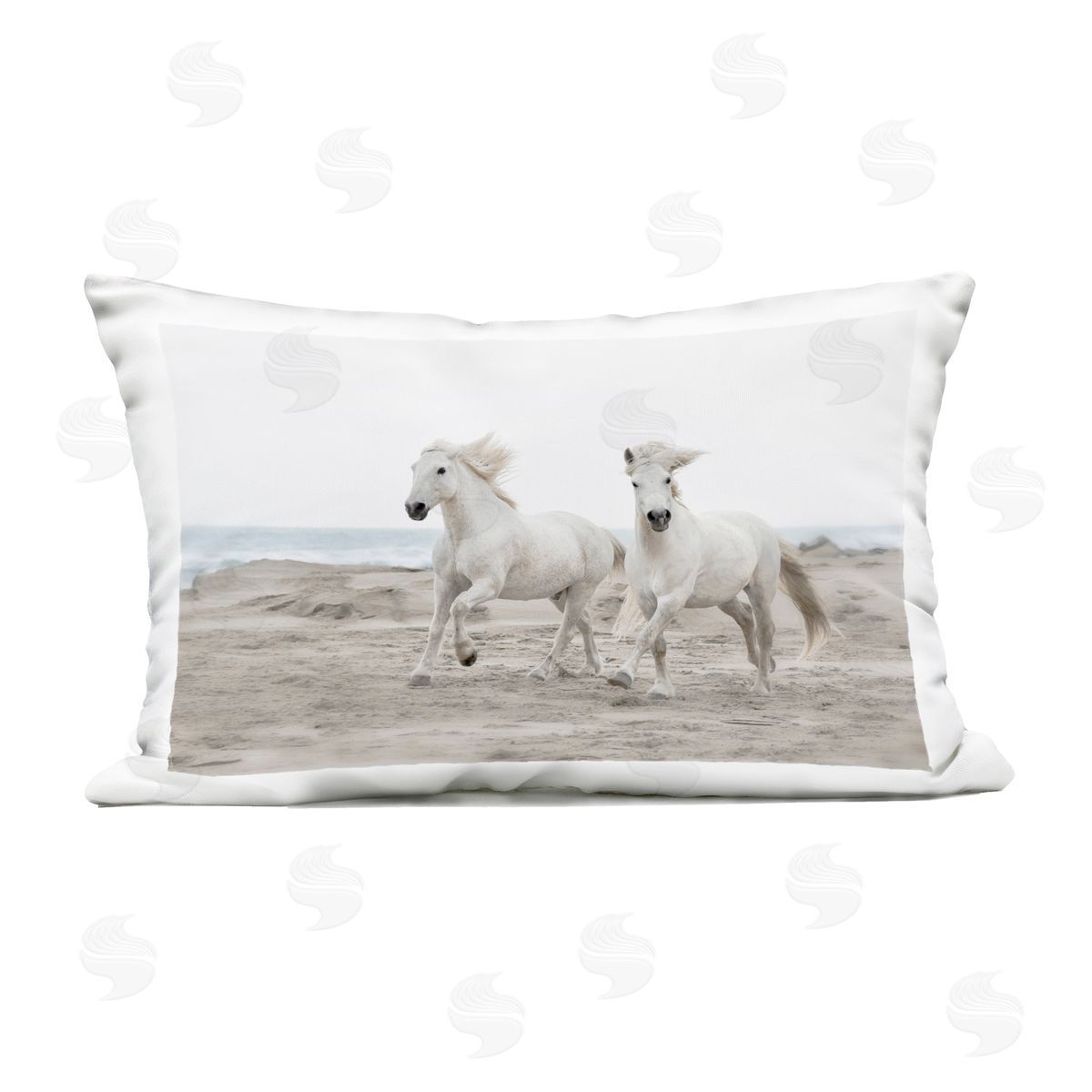 Danita Delimont Beach Running Horses Outdoor Printed Pillow
