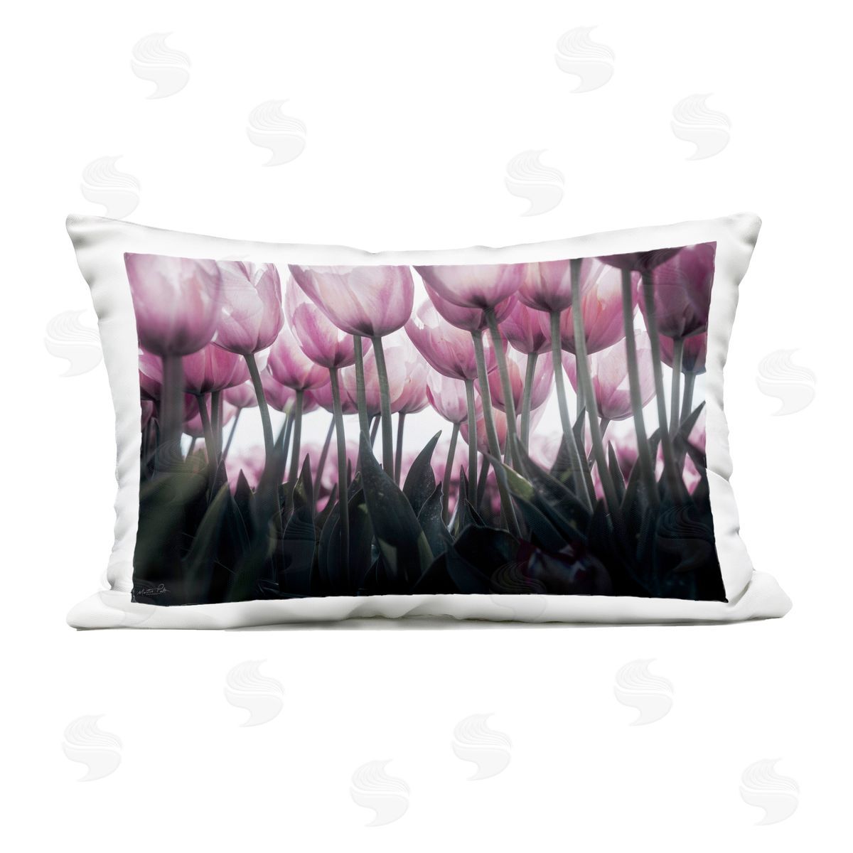 Martin Podt Uplifting Purple Tulip Field Outdoor Printed Throw Pillow