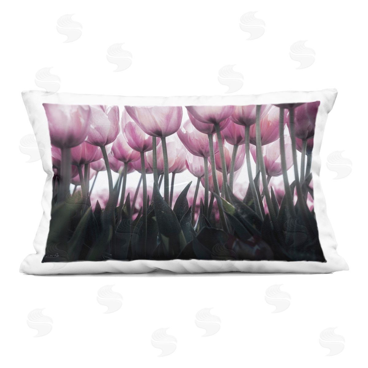 Martin Podt Uplifting Purple Tulip Field Indoor Printed Throw Pillow