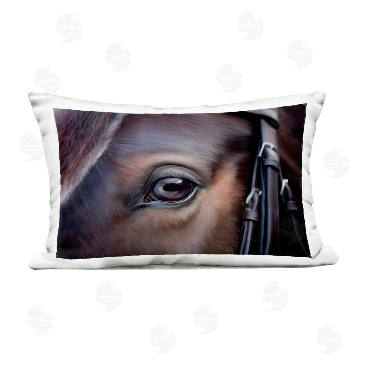 Seven Trees Design Equine Gaze Close Up Outdoor Printed Throw Pillow