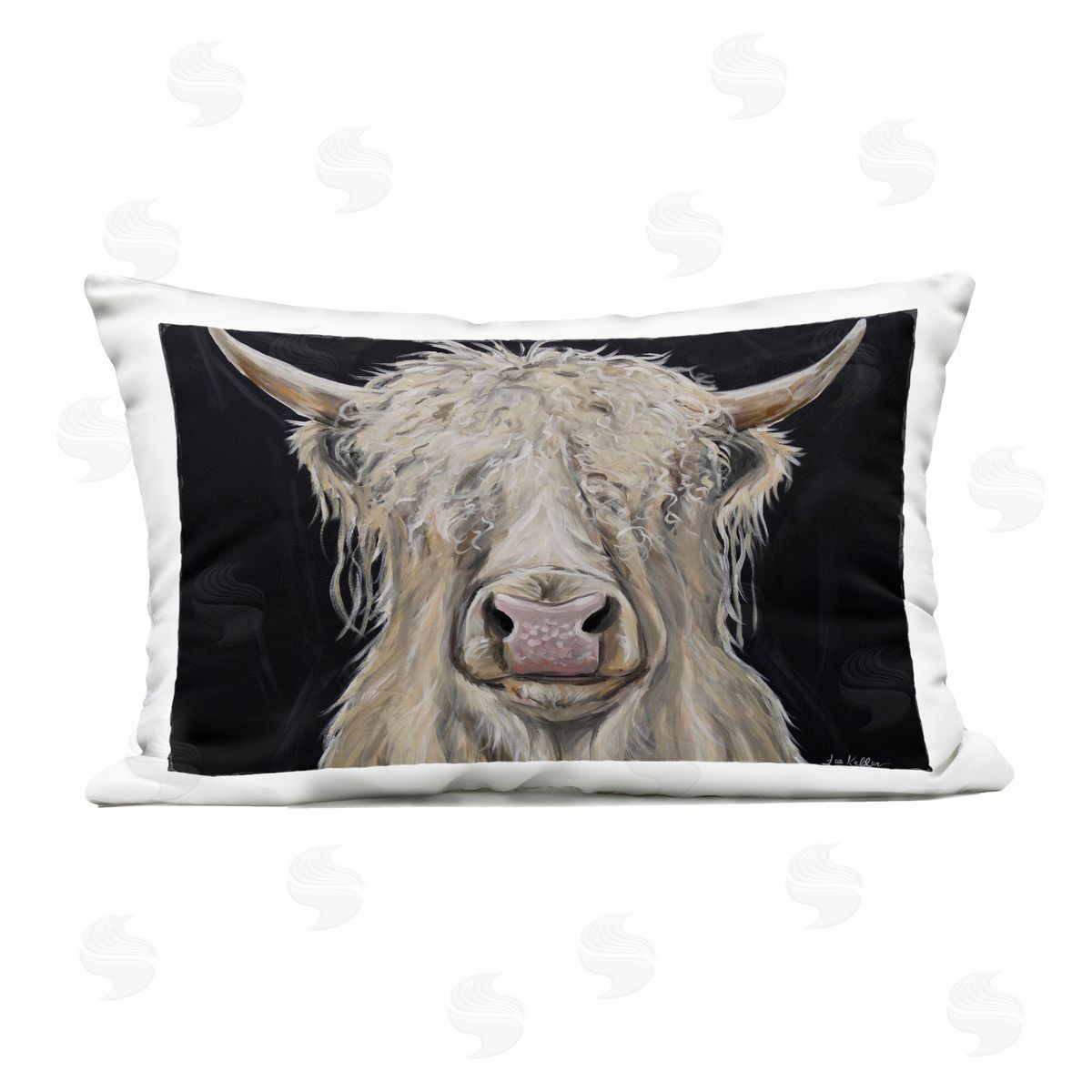 Lee Keller Calvin the Highland Cattle Outdoor Printed Throw Pillow