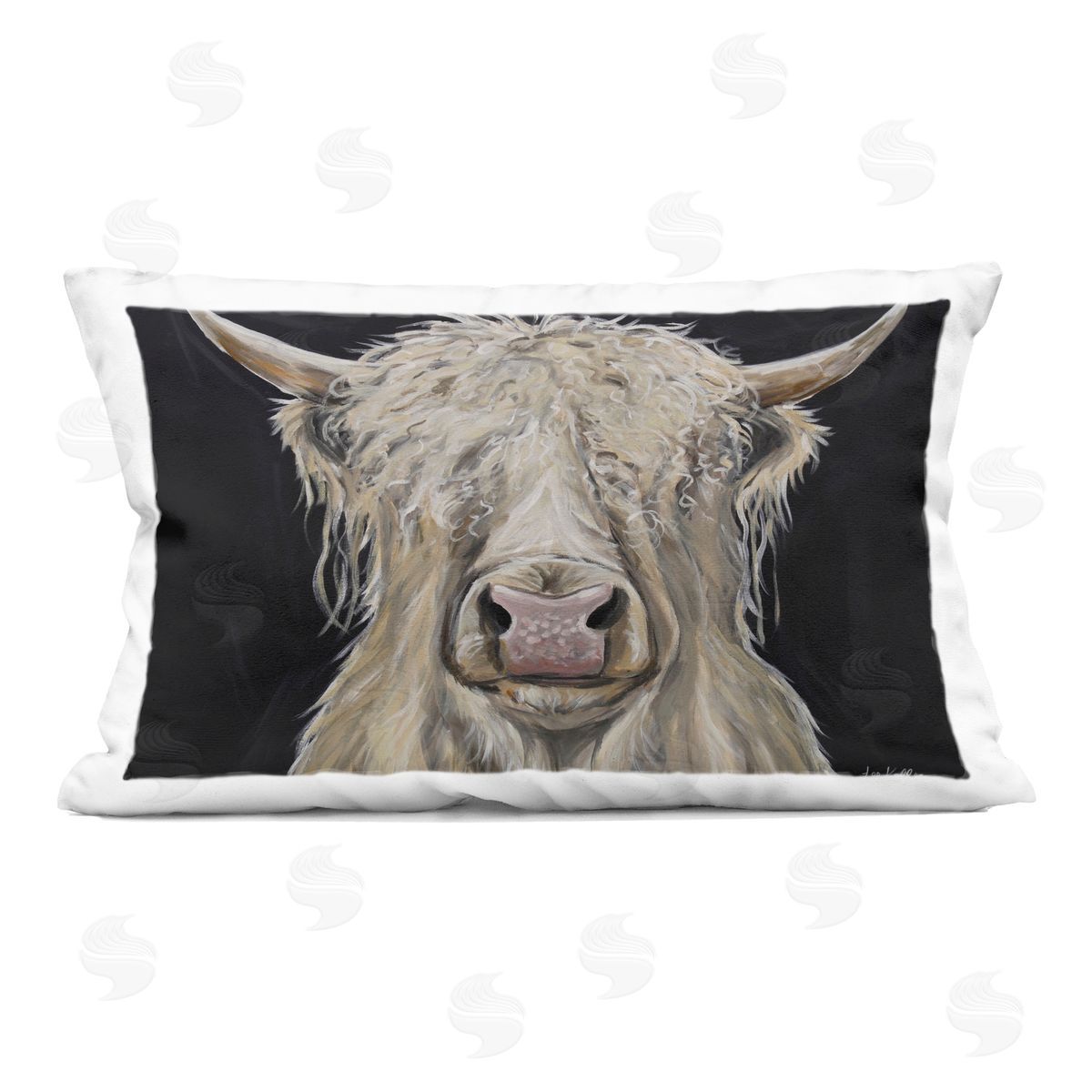 Lee Keller Calvin the Highland Cattle Indoor Printed Throw Pillow
