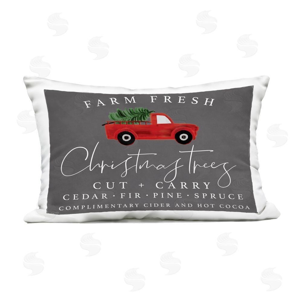Lux + Me Designs Farm Fresh Christmas with Truck Outdoor Printed Throw Pillow