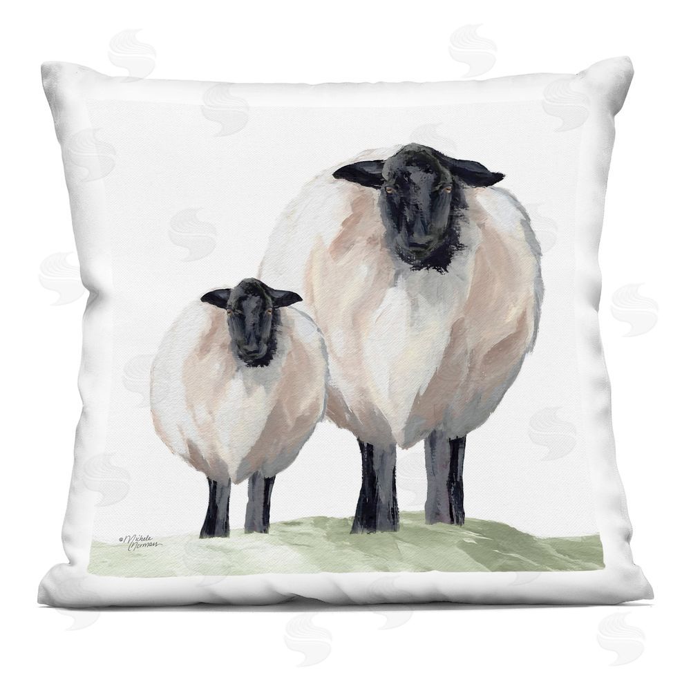 Michele Norman Sheep And Lamb Portrait Indoor Printed Throw Pillow