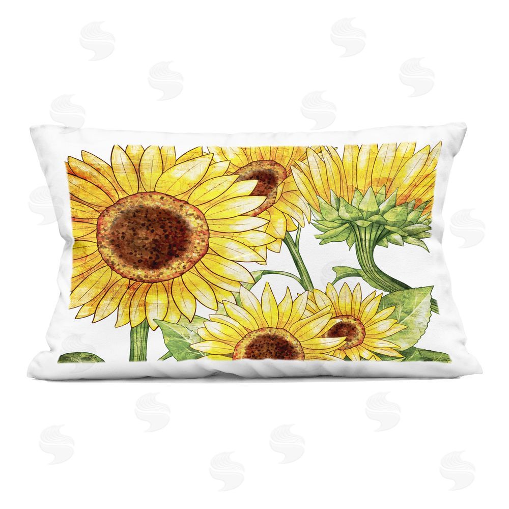 Kim Allen Peeking Sunflower Blooms Indoor Printed Throw Pillow