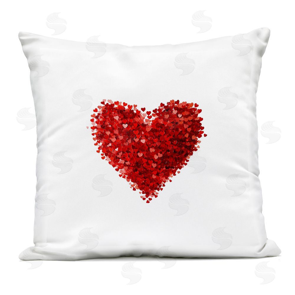 Christine Simpson Art Cluster of Hearts Shape Outdoor Printed Throw Pillow