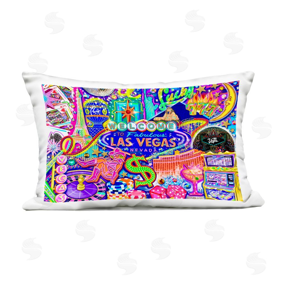 Jess Stempel Fabulous Las Vegas Fun Outdoor Printed Throw Pillow