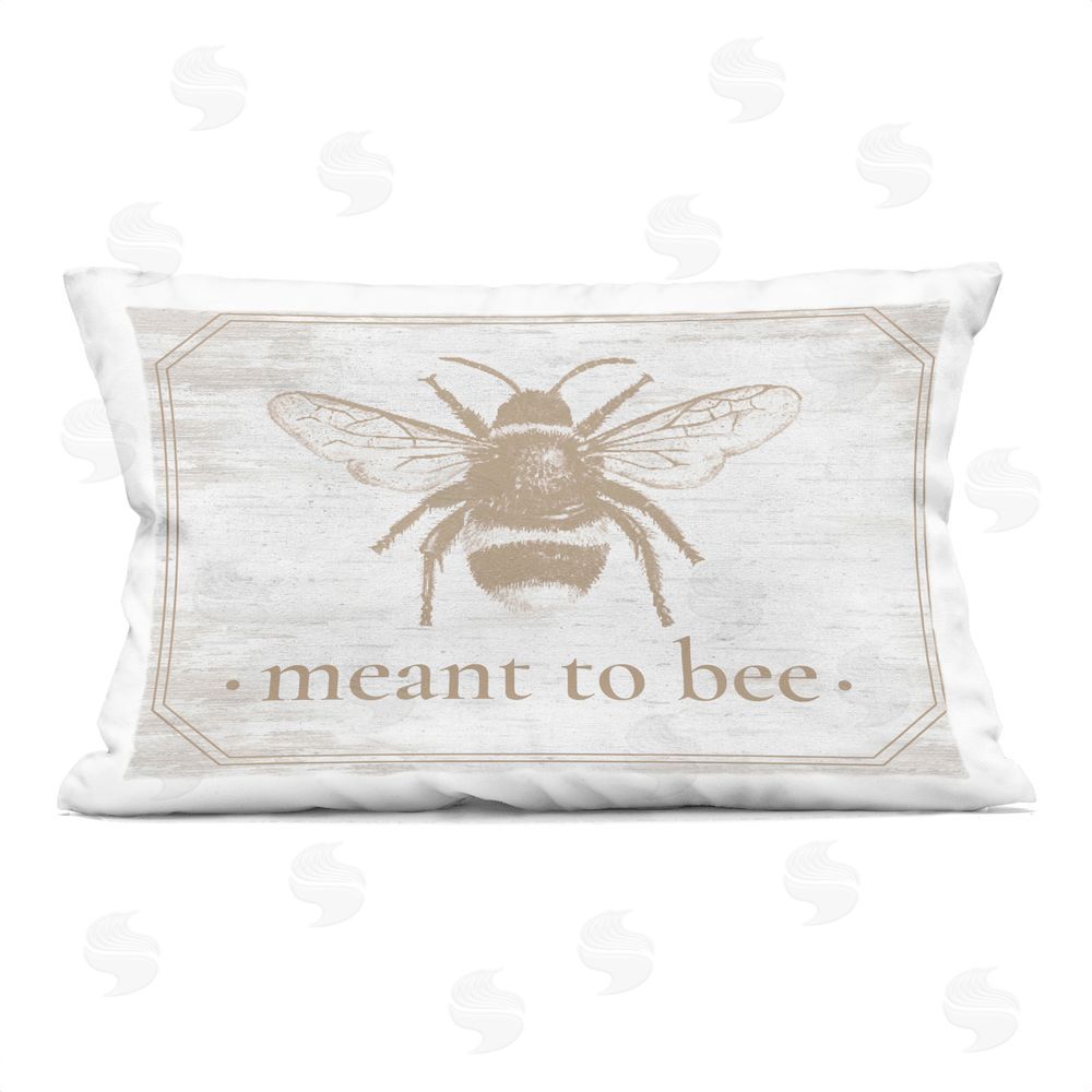 Lettered and Lined Meant To Bee Rustic Border Rectugular Printed Throw Pillow