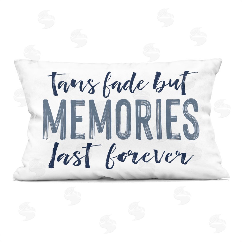 Lettered and Lined Summer Memories Last Forever Rectugular Printed Throw Pillow