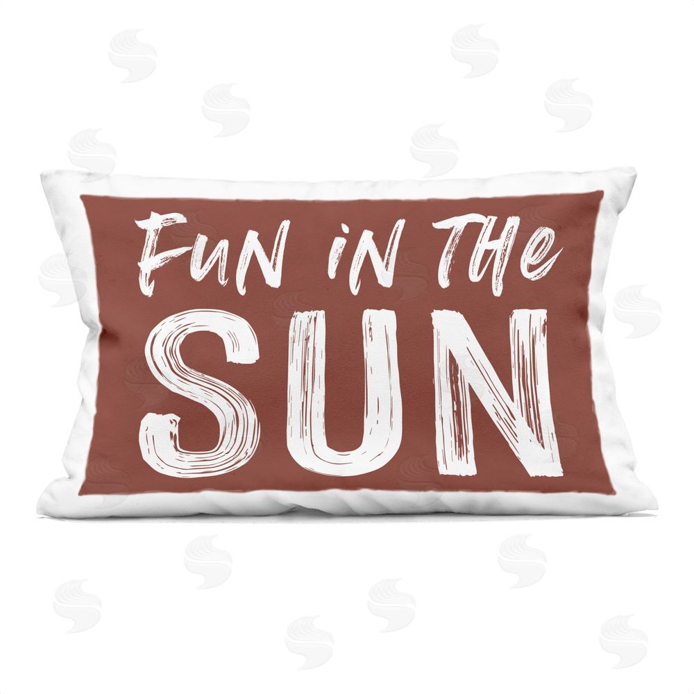 Lettered and Lined Fun In Sun Brown Sentiment
Rectugular Printed Throw Pillow