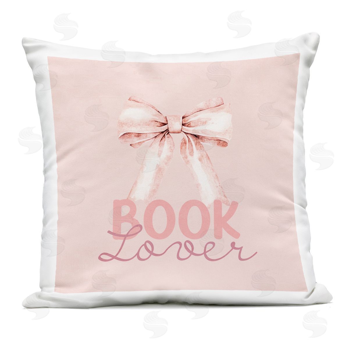 Kim Allen Blush Pink Book Lover Outdoor Square Printed Throw Pillow