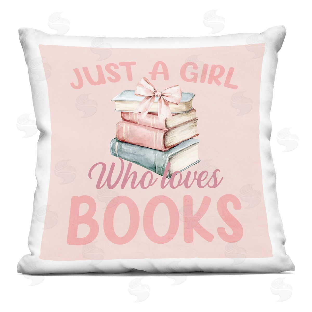 Kim Allen Reader Girl Who Loves Books Square Printed Throw Pillow