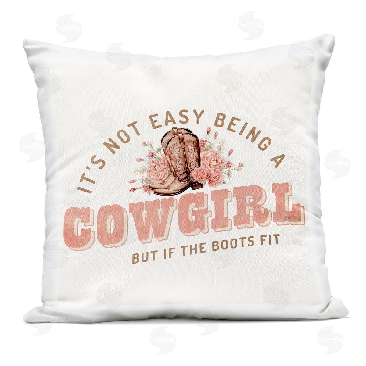 Kim Allen Not Easy Being Cowgirl Outdoor Square Printed Throw Pillow