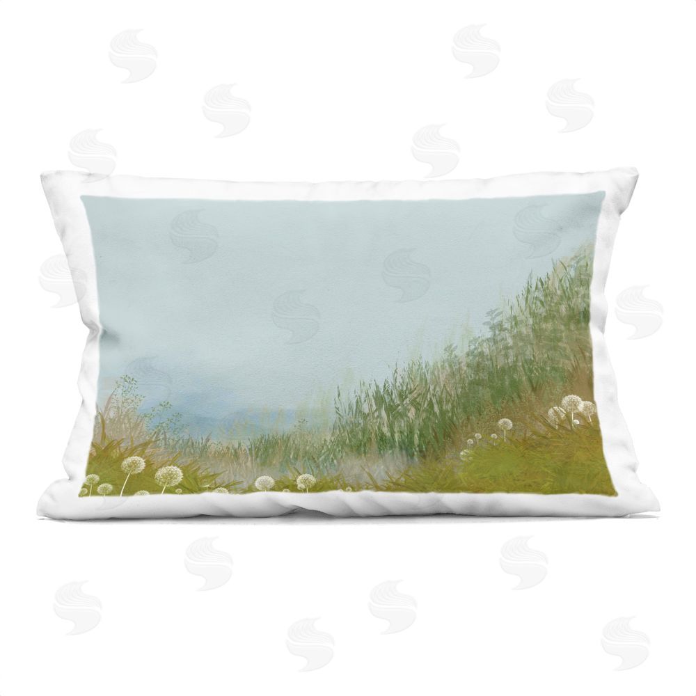 Renel Peters Misty Meadow Hill Rectugular Printed Throw Pillow