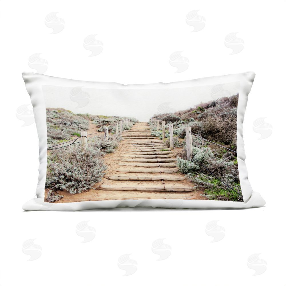 Leah Noel Art Wooden Stairway to Heaven Outdoor Rectugular Printed Throw Pillow