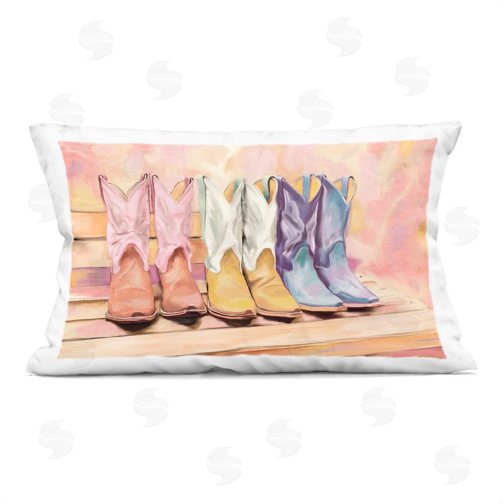 Kim Allen Painted Boots Trio Rectugular Printed Throw Pillow