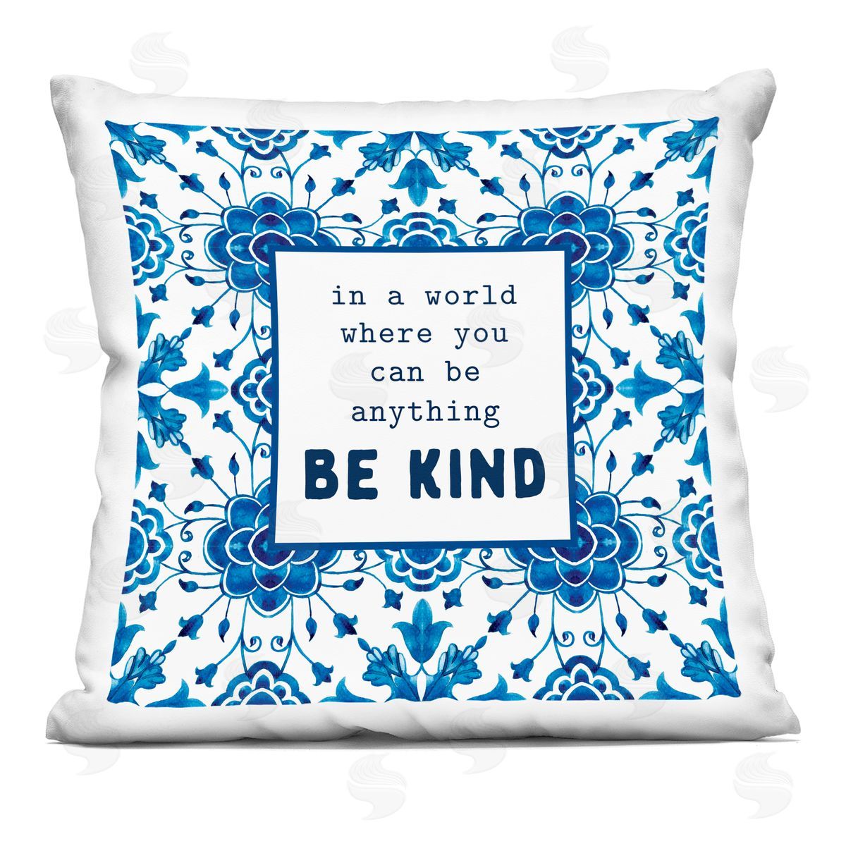 Lettered and Lined Patterned Be Kind Encouragement Square Printed Throw Pillow