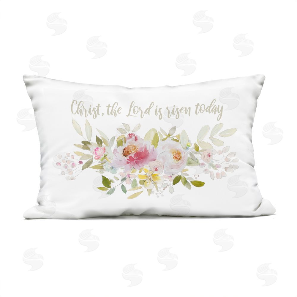 Patricia Pinto Floral The Lord Is Risen Outdoor Rectugular Printed Throw Pillow